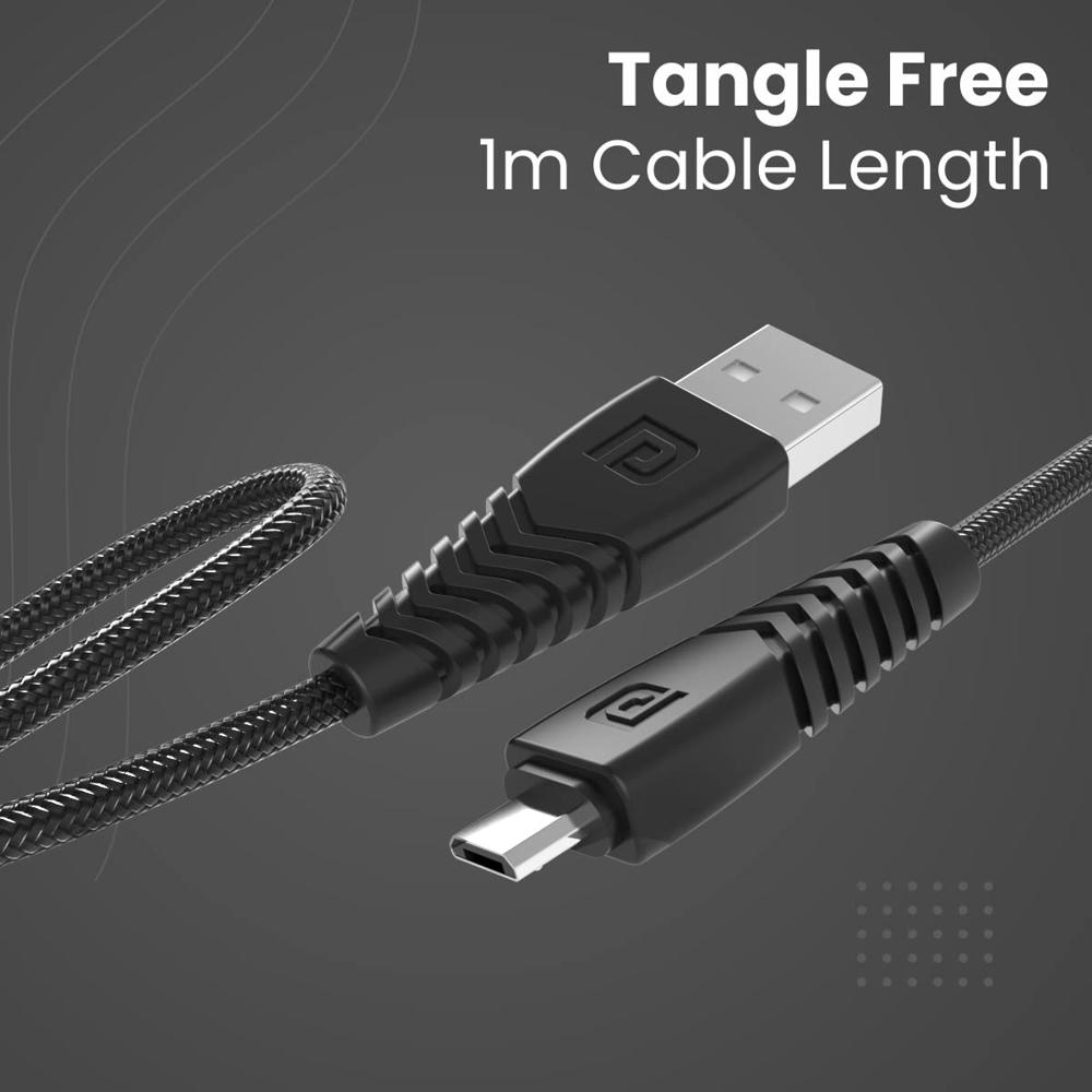 Portronics Konnect B Micro USB Cables For Fast Charging & Data Sync 3.0 Amp with PVC Heads I Nylon Braided