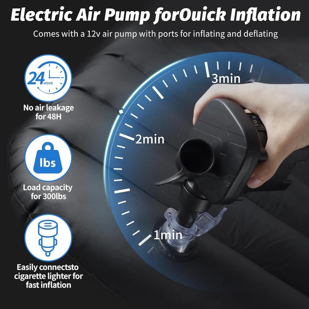 Inflatable Car Air Mattress Bed (132, 96 cm, 1 Set)