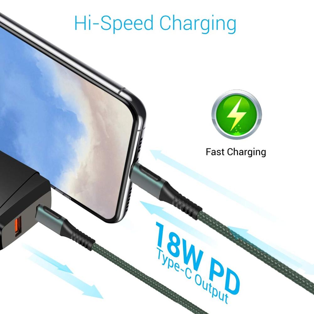 Portronics Konnect C Square 18W POR-1065 Type-C to Type-C 1.2M Type C Devices USB Cable with Power Delivery & 3A Quick Charge