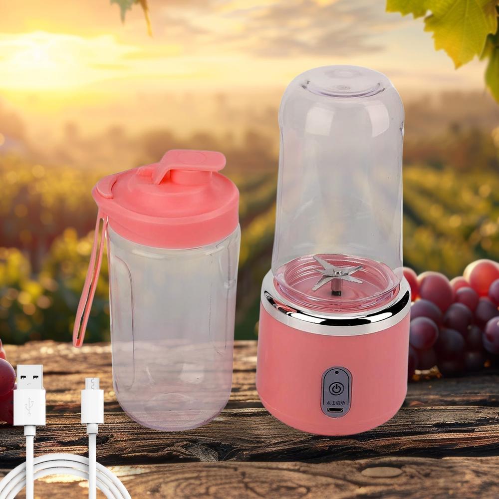 Portable Small Juicer Blender With Water Bottle / Cup (2 Pc Set) - Color: Mix