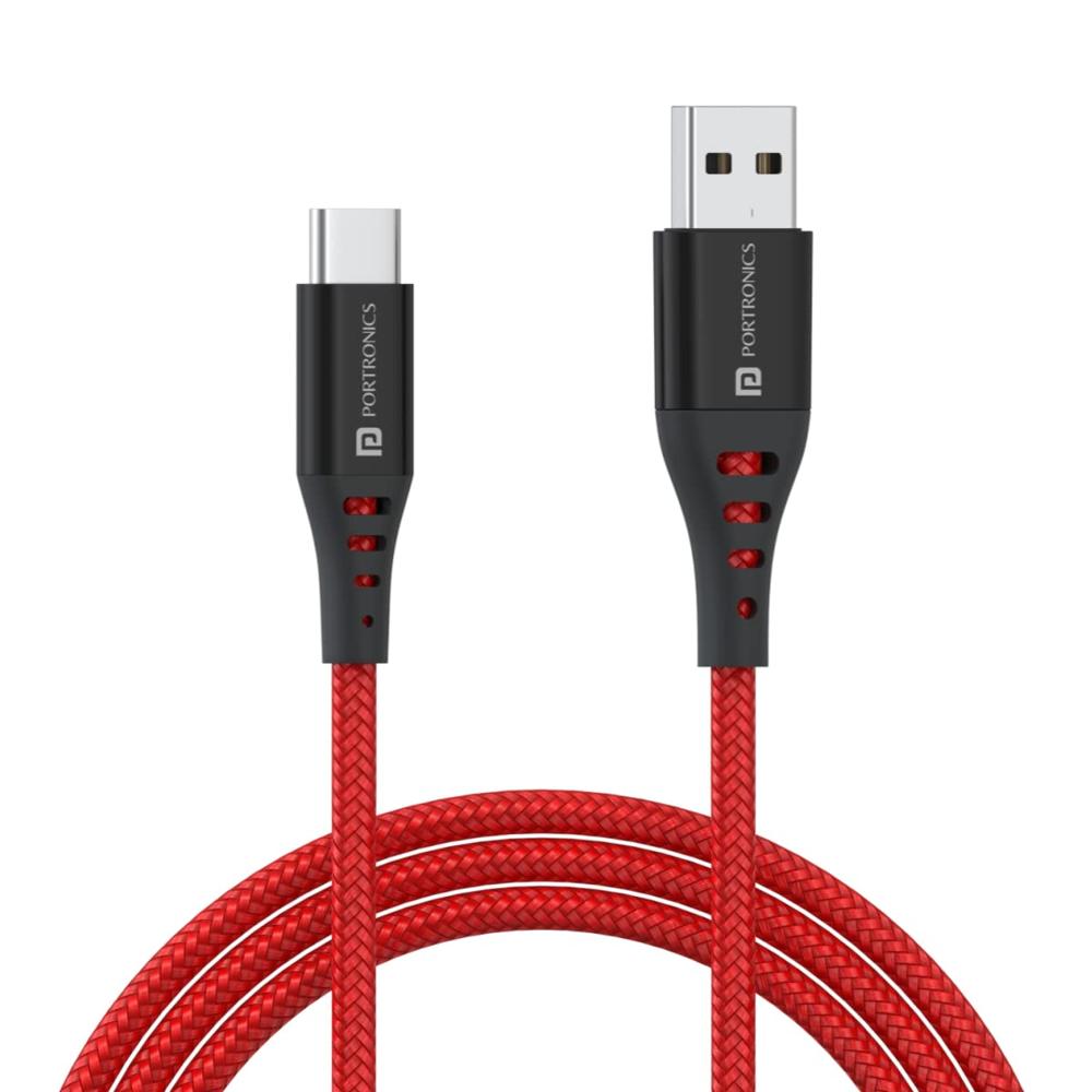 Portronics Konnect Dash 2 Unbreakable 6.5A 65w USB A to Type C VOOC Flash Charging Cable Design for OnePlus,Oppo