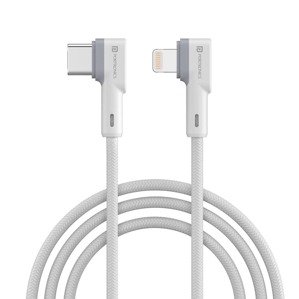 Portronics Konnect L 20W PD Quick Charge Type-C to 8-Pin USB Mobile Charging Cable, 1.2M