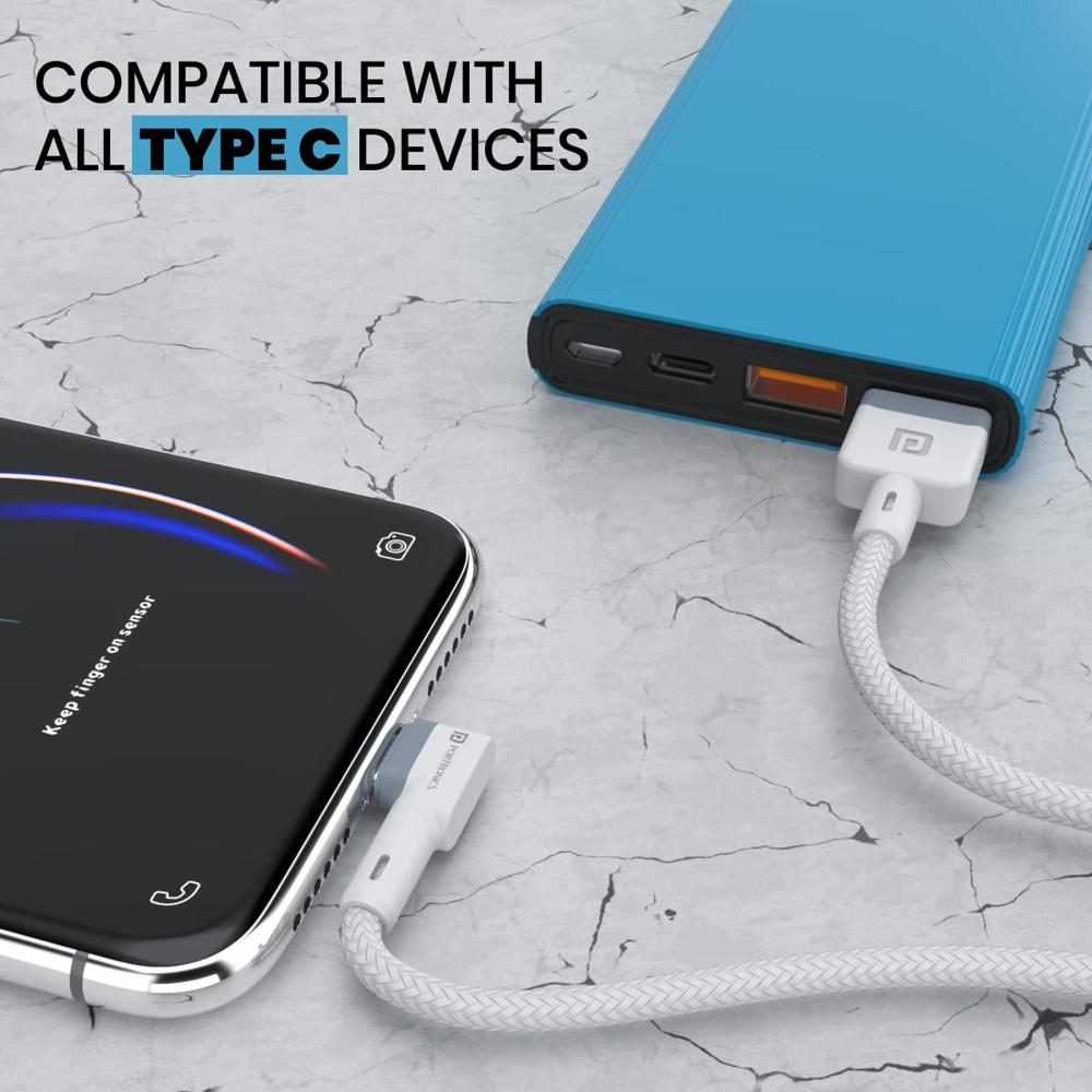 Portronics Konnect L POR-1403 Fast Charging 3A Type-C Cable 1.2 Meter with Charge & Sync Function for All Type-C Devices