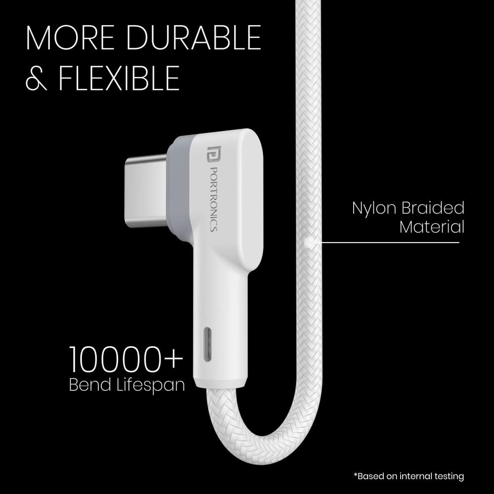 Portronics Konnect L POR-1403 Fast Charging 3A Type-C Cable 1.2 Meter with Charge & Sync Function for All Type-C Devices
