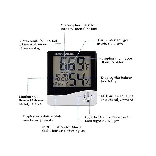 True Sense HTC Digital Indoor Hygrometer Thermometer, 103-CTH