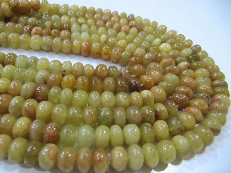 Natural Yellow Aquamarine Rondelle Plain Smooth 6mm & 8mm Gemstone Beads Sold Per Strand 8 Inches Long
