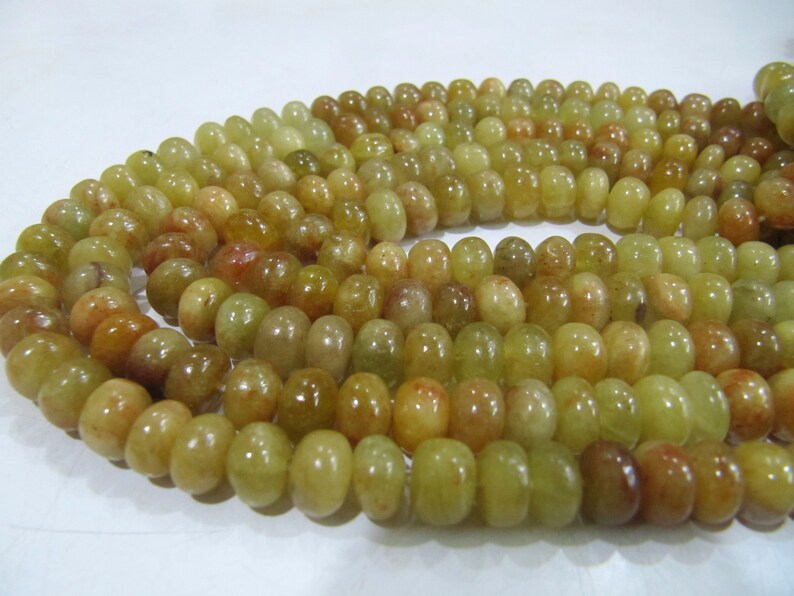 Natural Yellow Aquamarine Rondelle Plain Smooth 6mm & 8mm Gemstone Beads Sold Per Strand 8 Inches Long