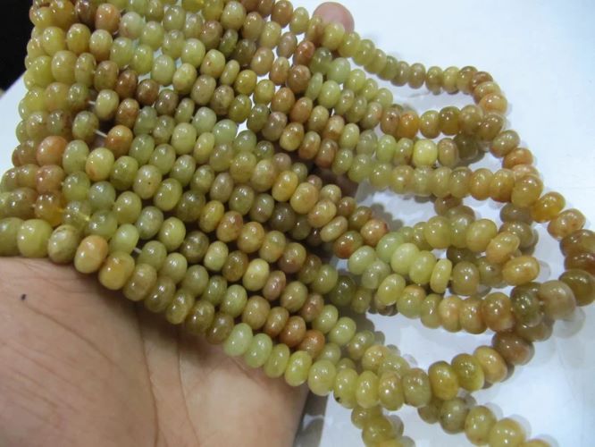 Natural Yellow Aquamarine Rondelle Plain Smooth 6mm & 8mm Gemstone Beads Sold Per Strand 8 Inches Long
