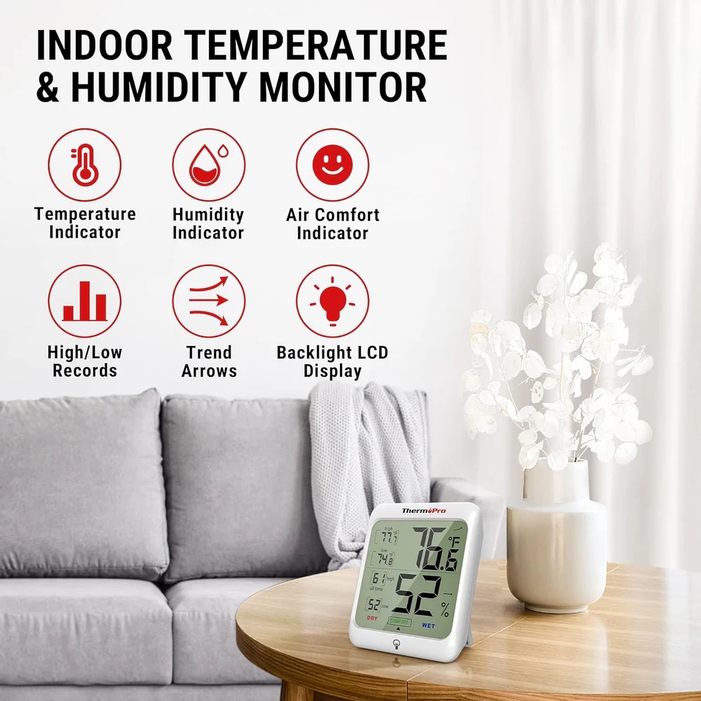 ThermoPro TP53 Hygrometer Digital Indoor Thermometer, TP-53 