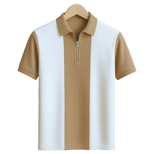 Mens Fancy Collar T-Shirts With Zip