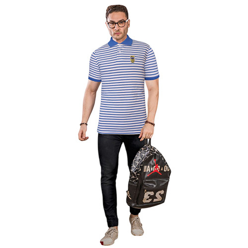 Mens Lycra Fine Cotton Fabric Collar T-Shirts