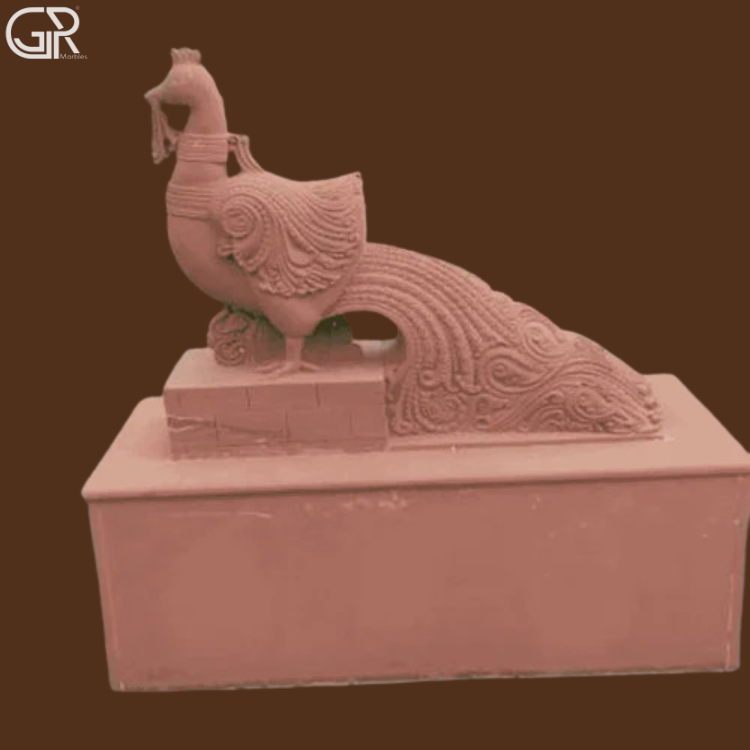 Sandstone Peacock Sculpture