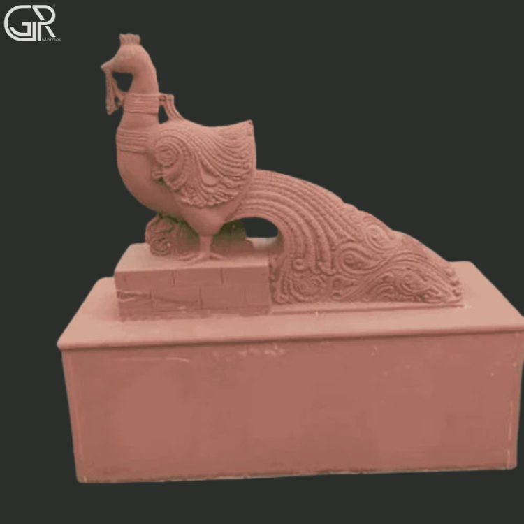 Sandstone Peacock Sculpture