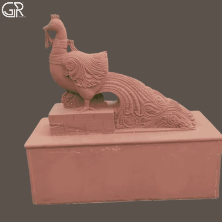 Sandstone Peacock Sculpture