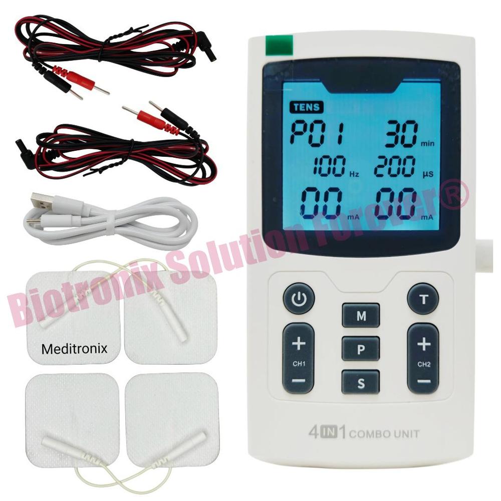 Professional Electrotherapy Combo Machine 4 in 1 Pain Relief Device