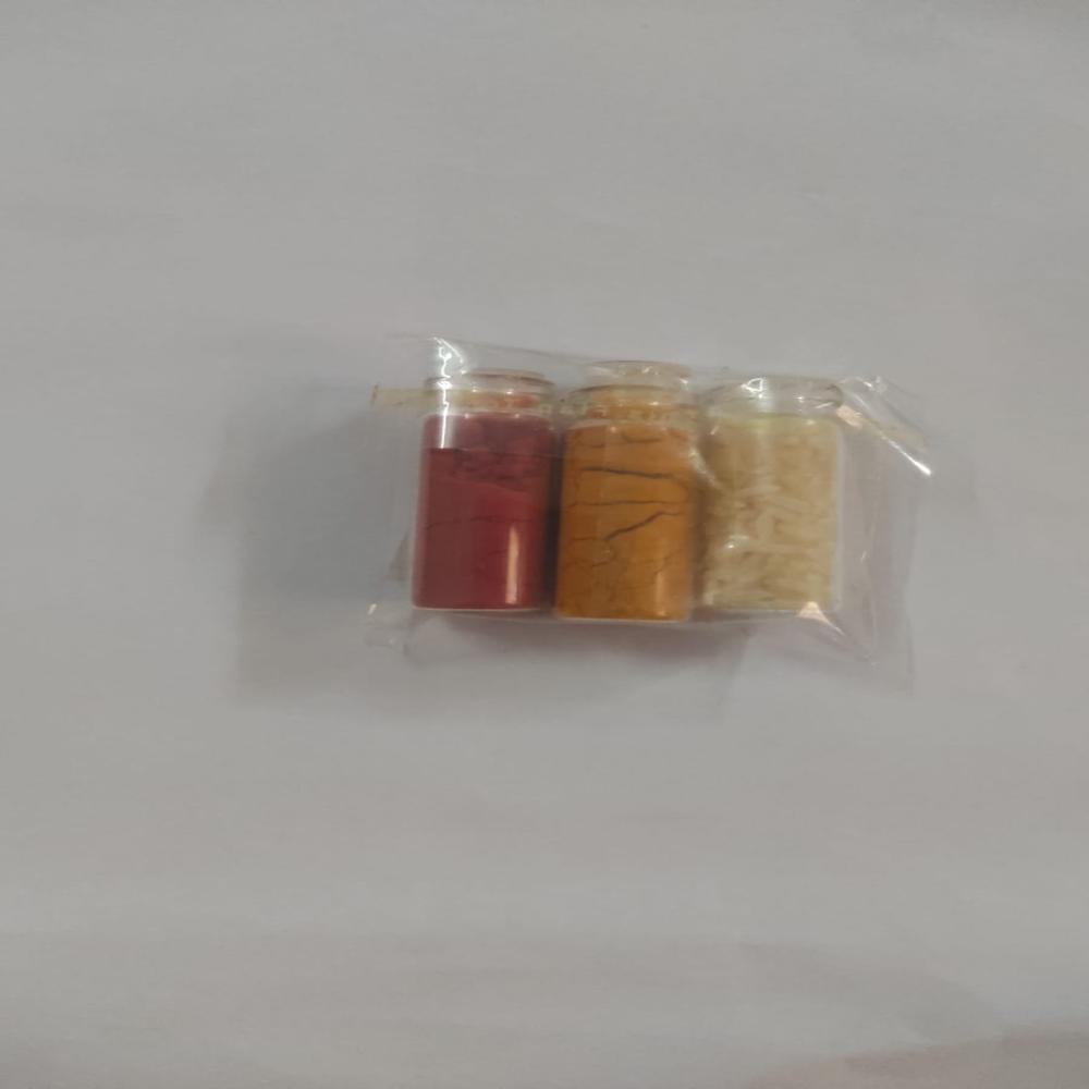 Mini Roli Chawal Haldi Kumkum Bottles