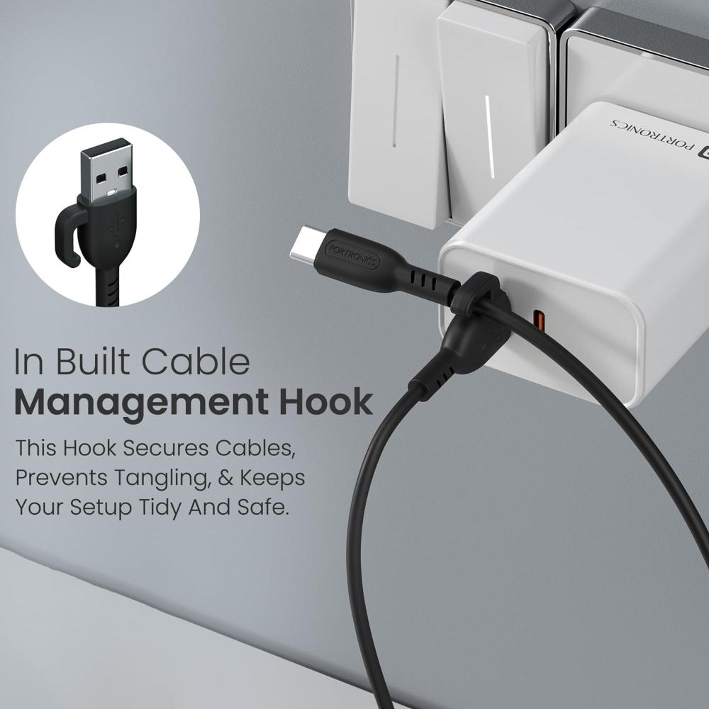 Portronics Konnect Core 3 USB-A to Type C Fast Charging Cable for Smartphones,Tablets, Speakers, Laptops & Other Type C Devices