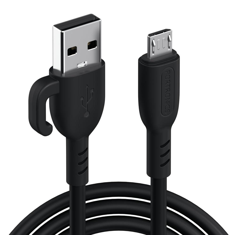Portronics Konnect Core 3 Usb-a To Micro Fast Charging Cable For Smartphones,tablets, Speakers, Laptops & Other Micro Usb - Fabric Material: Pvc