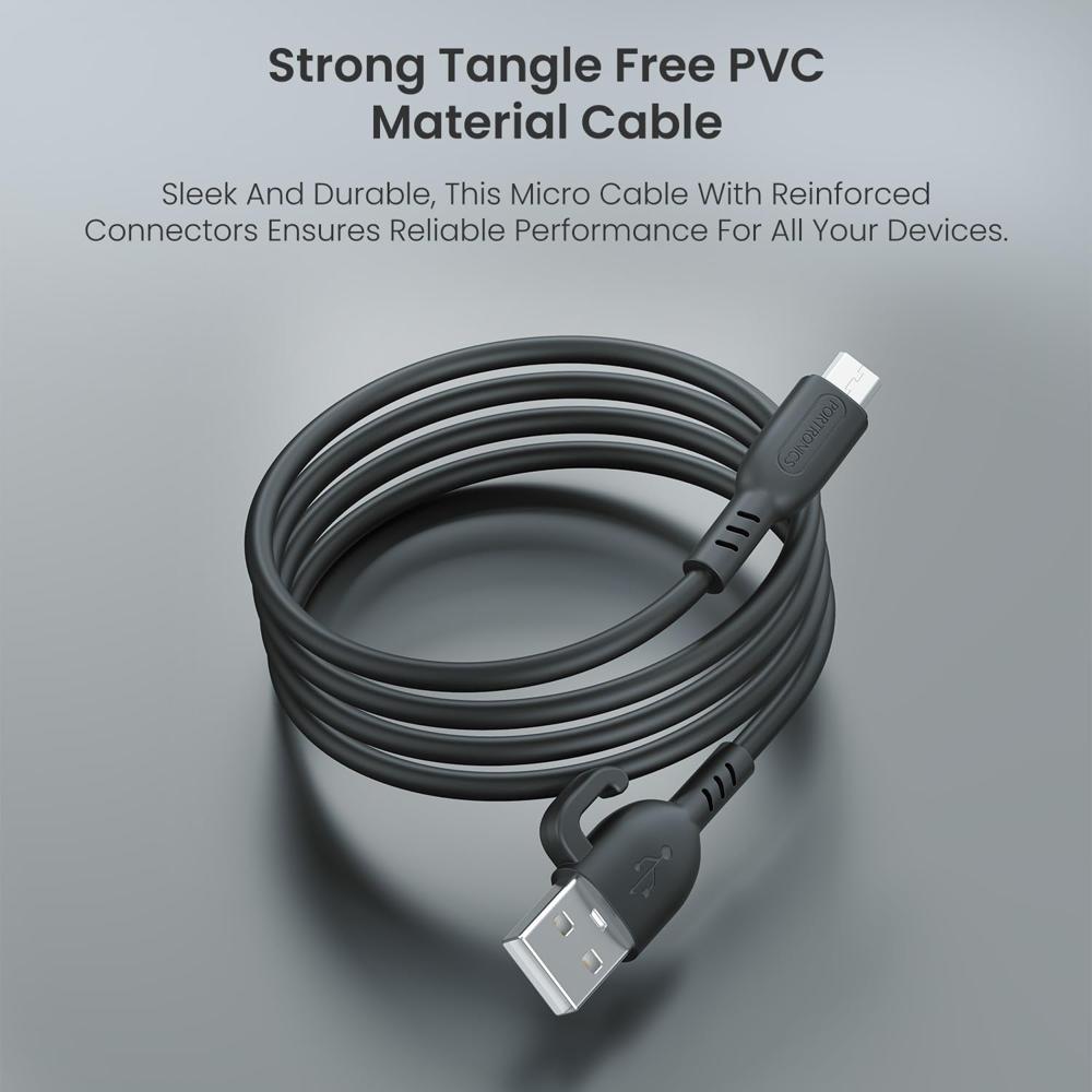 Portronics Konnect Core 3 USB-A to Micro Fast Charging Cable for Smartphones,Tablets, Speakers, Laptops & Other Micro USB