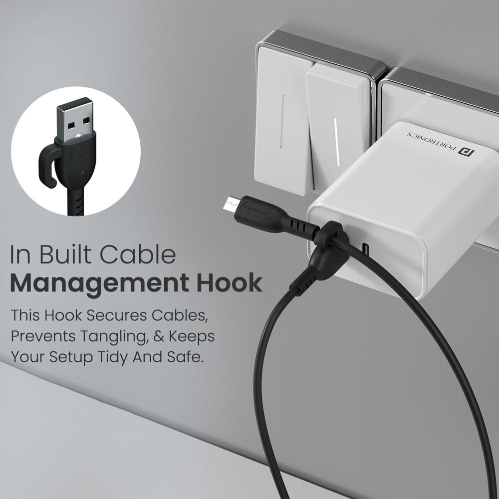 Portronics Konnect Core 3 USB-A to Micro Fast Charging Cable for Smartphones,Tablets, Speakers, Laptops & Other Micro USB