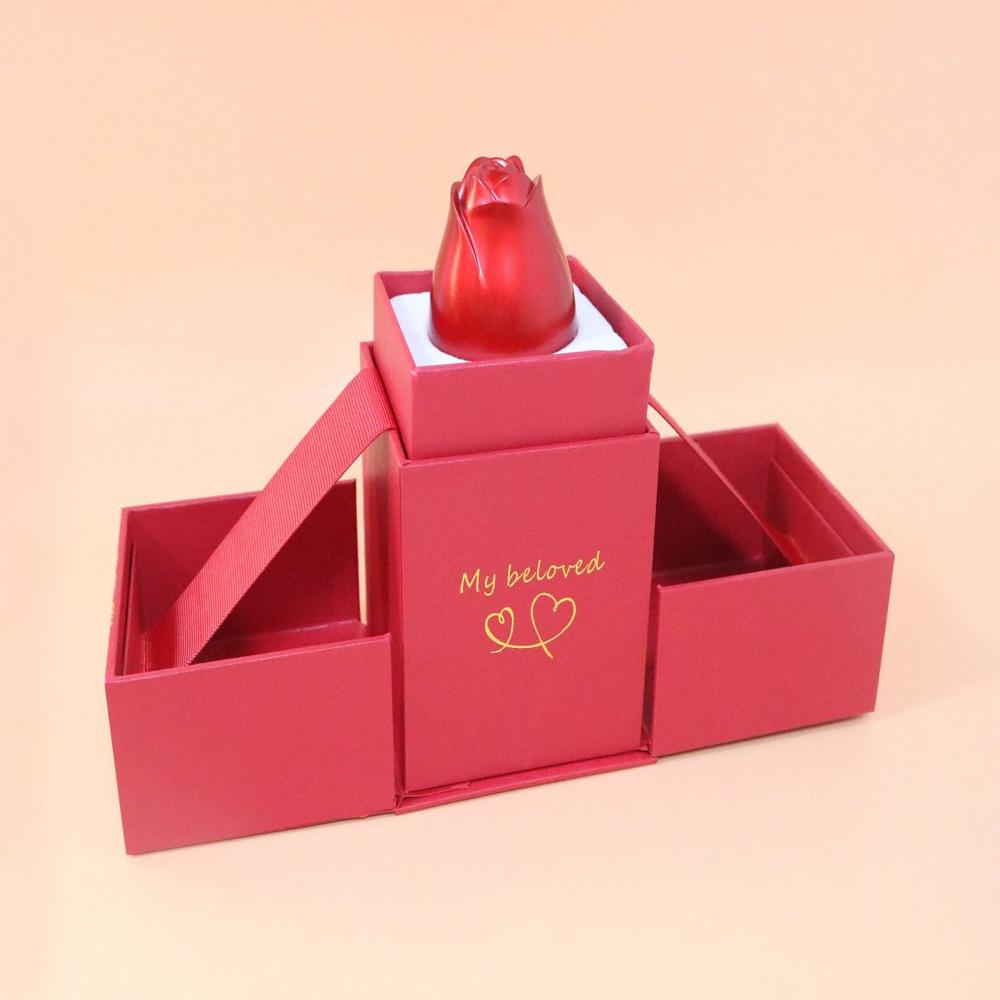 Fancy (Rose) Ring Box - Color: Red