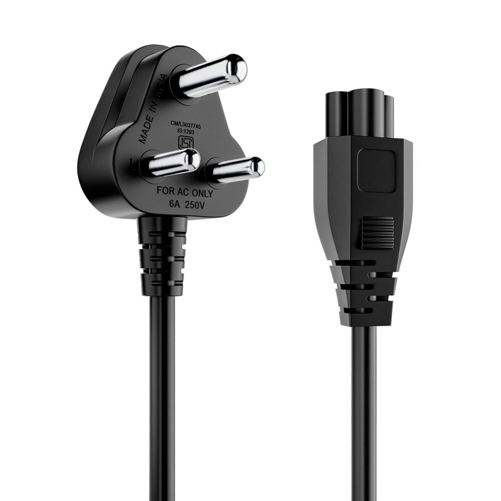 Portronics Konnect G3 350w Laptop Power Cable, 3 Pin Type Connector, 350w Max Load Capacity, 1.2m Length - Color: Black
