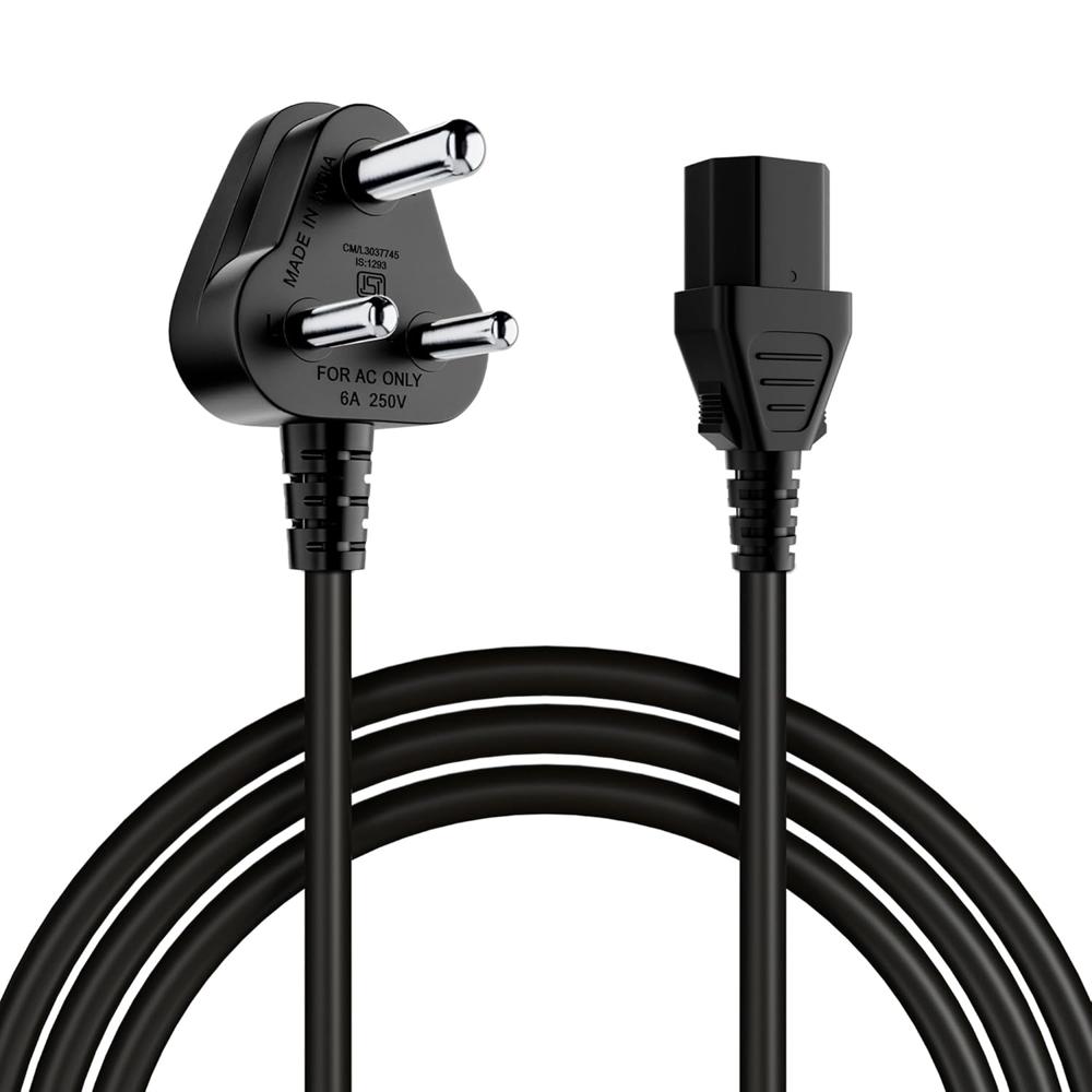 Portronics Konnect G4 350W Desktop Power Cable, 3 Pin Type Connector, 350W Max Load Capacity, 1.2M Length