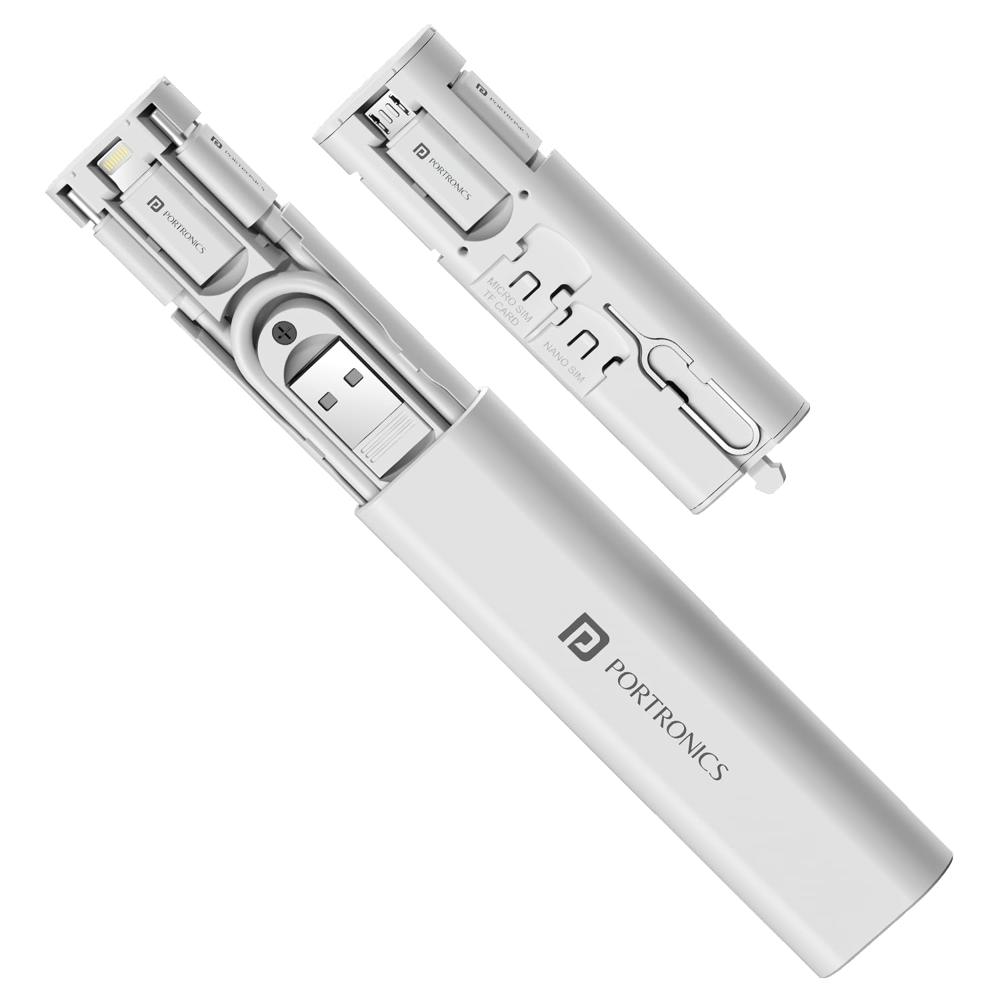 Portronics Snapcase 3 60W Multifunctional Fast Charging Data Cable Kit, Conversion Set USB A & Type C to Male