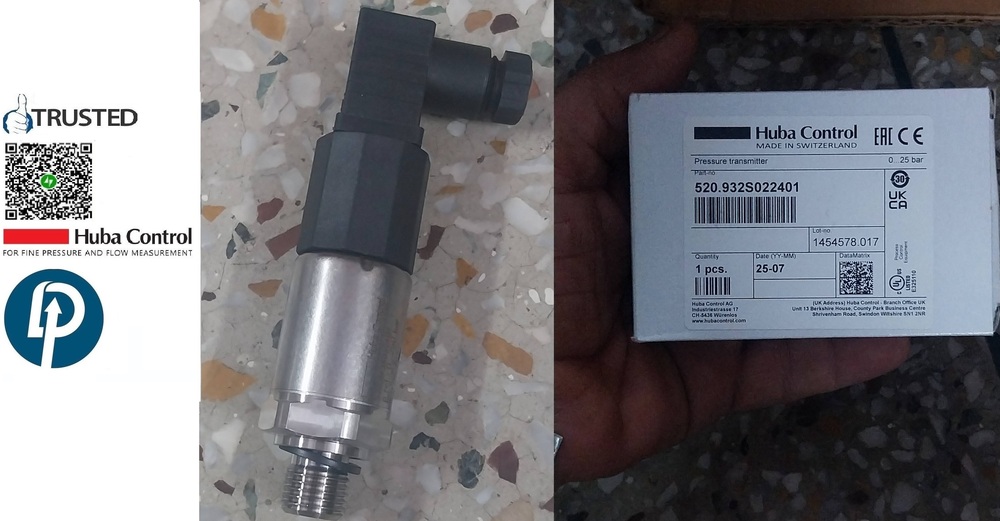 HUBA CONTROL >Pressure Transmitter Model: 520.932S022401 RANGE: 0-25 BAR Output 0 To 10 VDC<