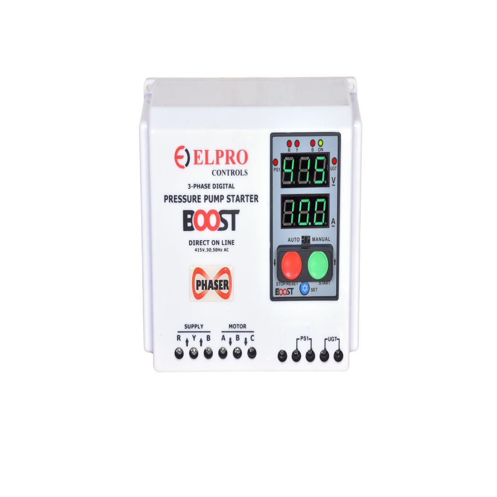 BOOST-PHASER :  3-Phase Digital Pressure Pump Starter with Automatic Phase Sequence Corrector