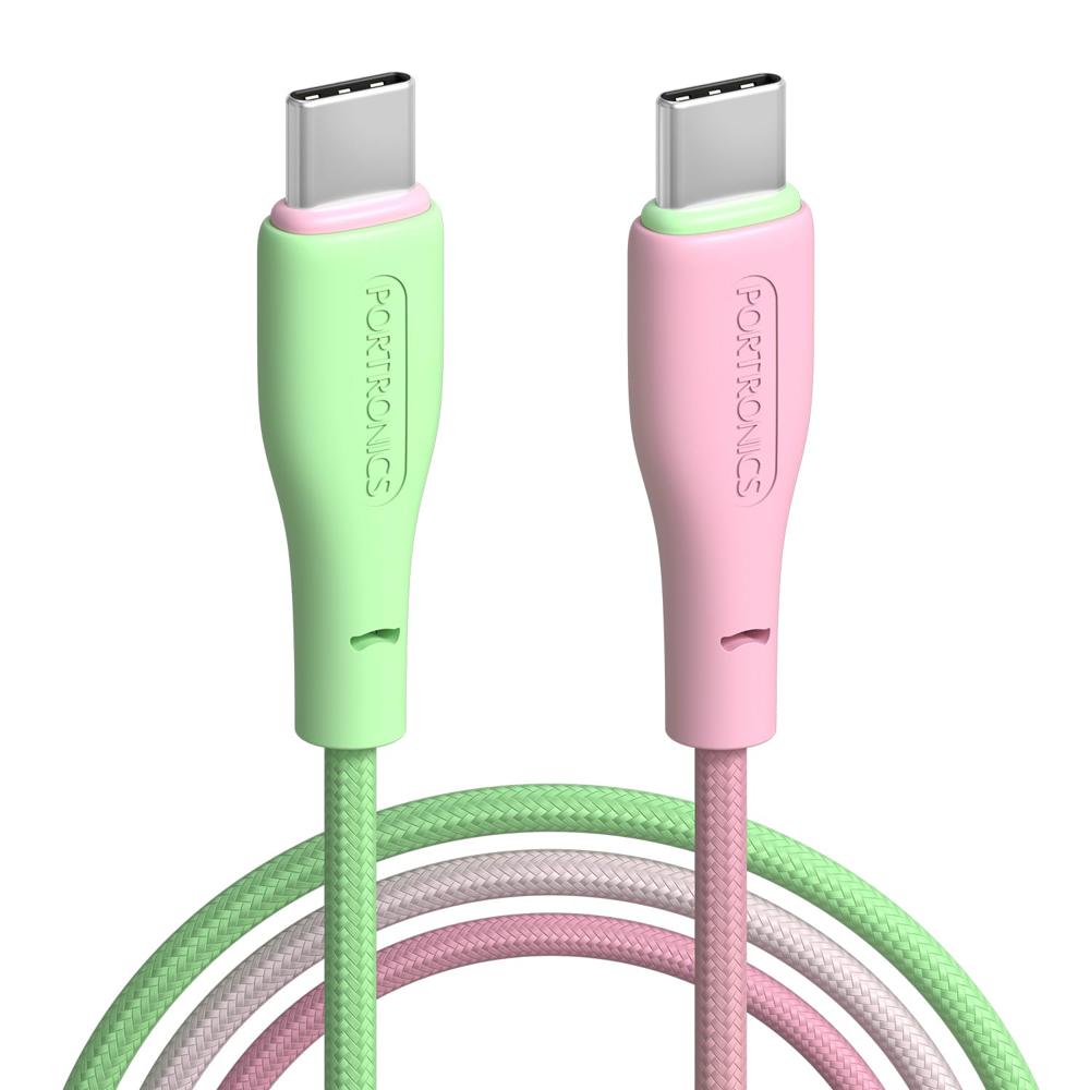 Portronics Hue x 60W Dual Tone Colour Type C Fast Charging Cable for Smartphones, Tablets,iPads, Laptops & Other Type C Devices,