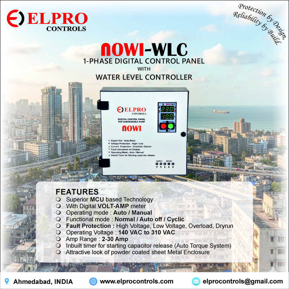Nowi-auto : Single Phase Digital Control Panel With Auto Switch - Base Material: Mild Steel