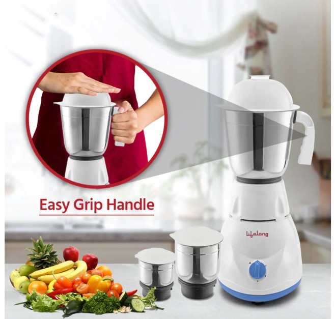 Lifelong Power Pro - LLMG21 500 W Mixer Grinder (3 Jars, Blue)