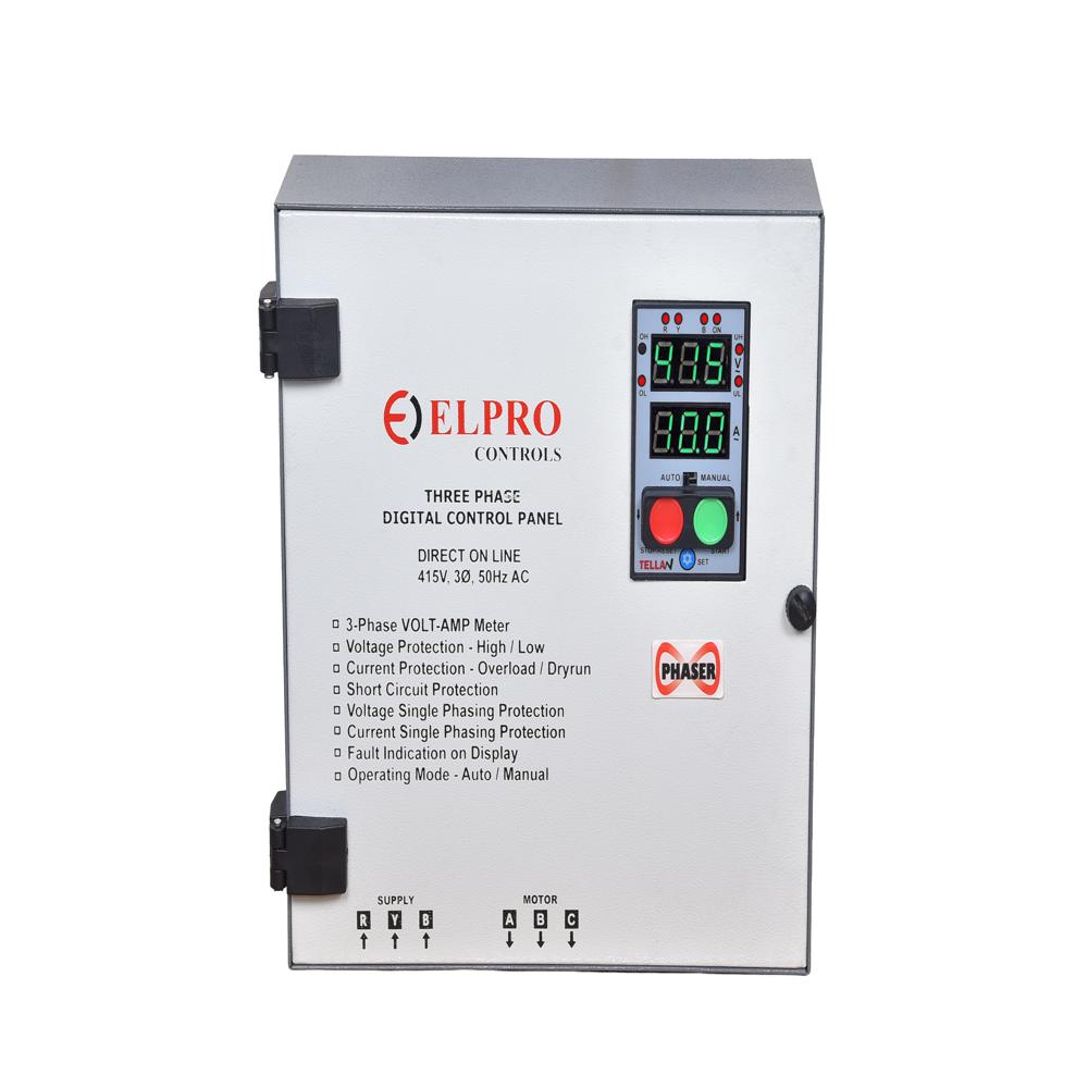 TELLAN-PHASER-PANEL :  3-Phase Digital Control Panel With Water Level Controller
