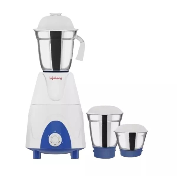 Lifelong Grand Mixer Grinder Kit Stainless Steel Corded Electric 750 W Power 1.5 L Capacity Stainless Steel 220-240 V Ac For Kitchen, Llmg101 - Color: White & Blue