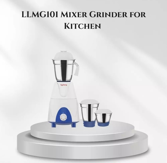 Lifelong Grand Mixer Grinder Kit Stainless Steel Corded Electric 750 W Power 1.5 L Capacity Stainless Steel 220-240 V AC for Kitchen, LLMG101