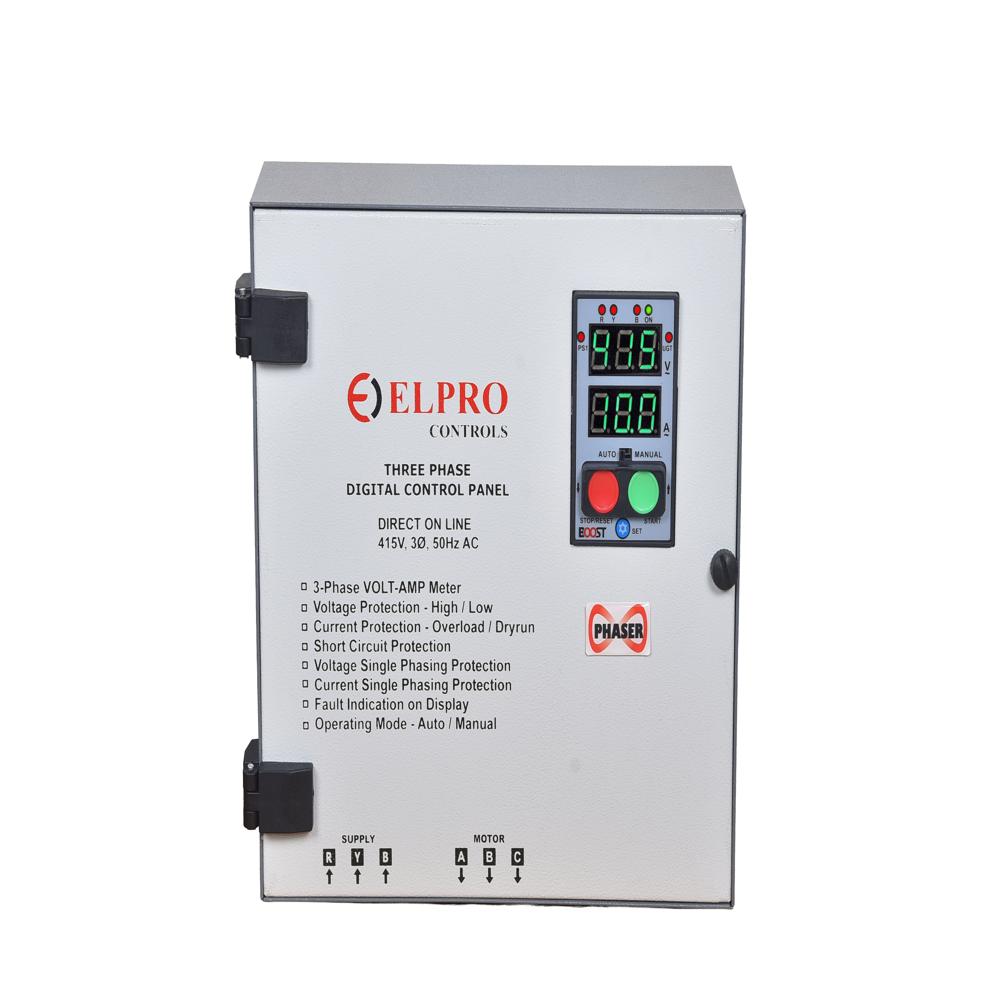 Boost-phaser-panel : 3 Phase Pressure Pump Panel With Automatic Phase Sequence Corrector - Base Material: Metal Base
