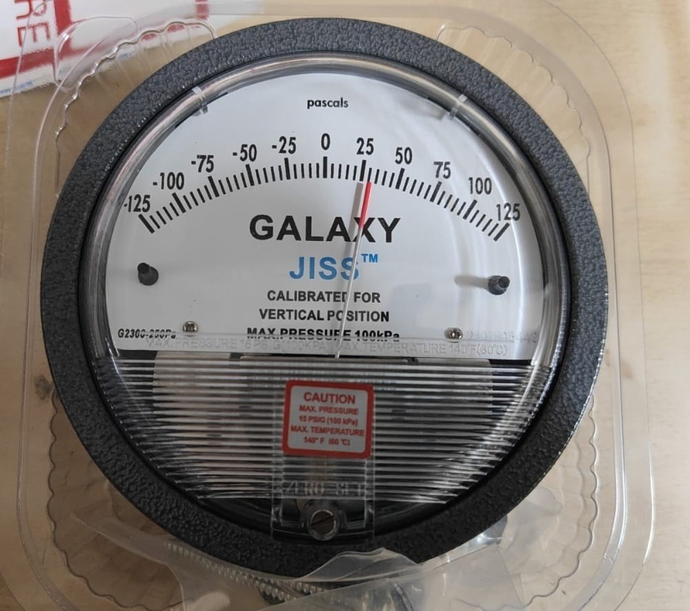 GALAXY DIFFERENTIAL PRESSURE GAUGE RANGE 125-0-125 PASCALS