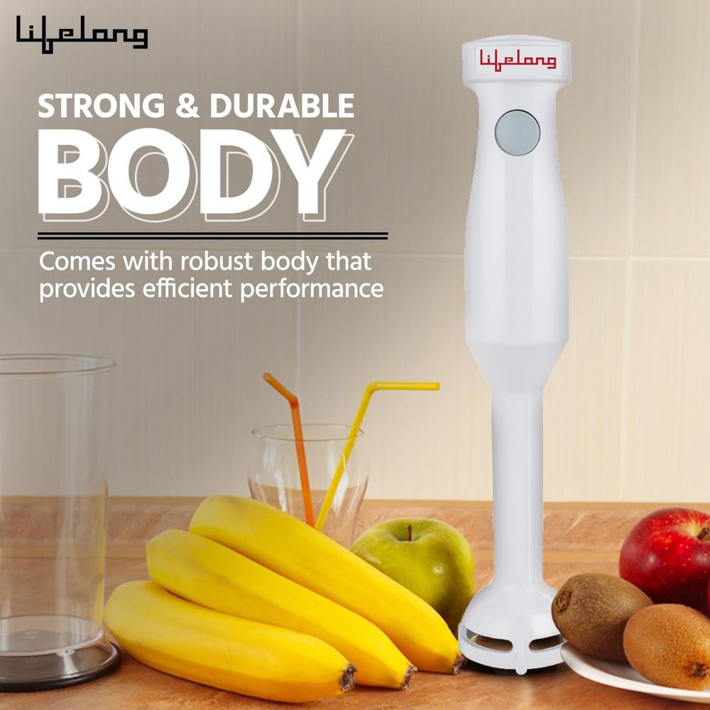 Lifelong Stainless Steel 300 Watts Hand Blender | Low Noise | Anti-Splash (Llhb04,