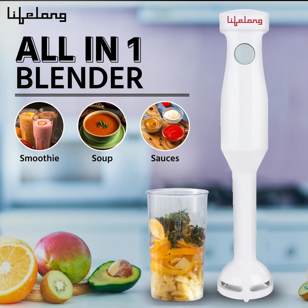 Lifelong Stainless Steel 300 Watts Hand Blender | Low Noise | Anti-Splash (Llhb04,