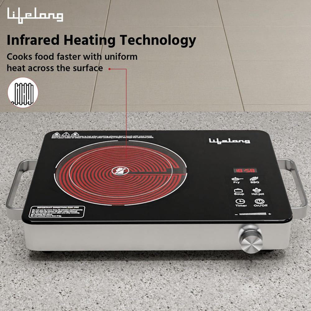 Lifelong 2000 Watt Infrared Induction Stove with Digital Display - Surge Protection, Electric Induction