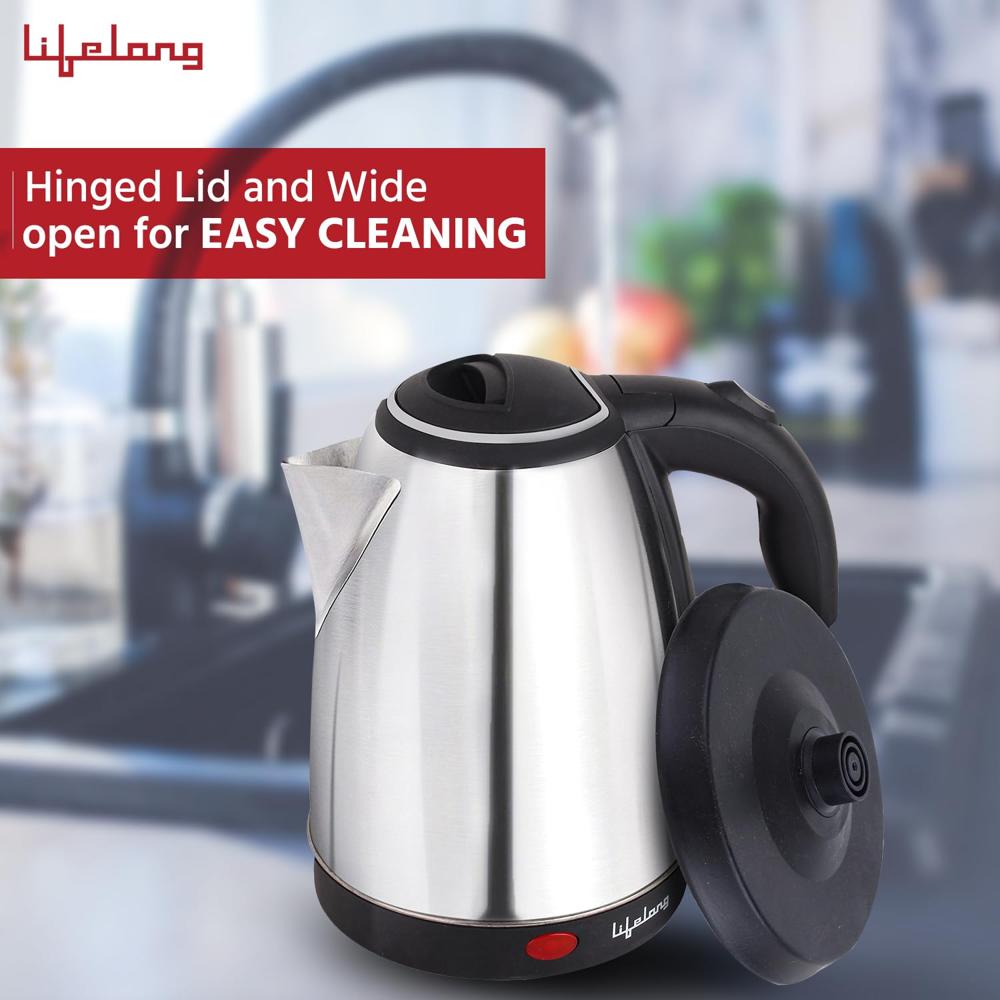 Lifelong ISI Certified Electric Kettle 1.5L with Stainless Steel Body, Easy and Fast Boiling of Water for Instant Noodles, Soup, Tea etc. (LLEK60)