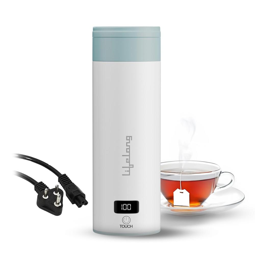 Lifelong 2-In-1 Portable Electric Kettle & Bottle For Travel-400Ml|Digital Display & Touch|4 Temperature Settings|304 Stainless(LLEPK09)