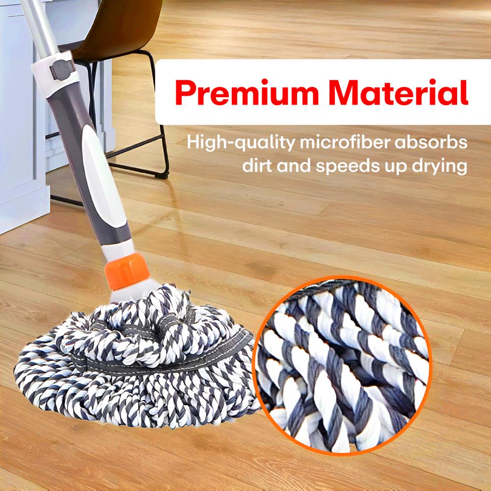 Self Wringing Microfiber Twist Mop Telescopic Handle