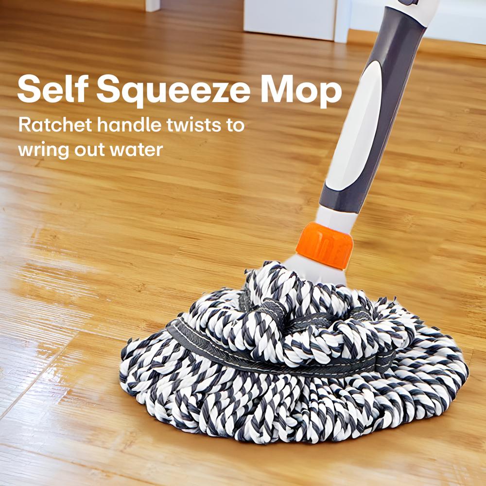 Self Wringing Microfiber Twist Mop Telescopic Handle
