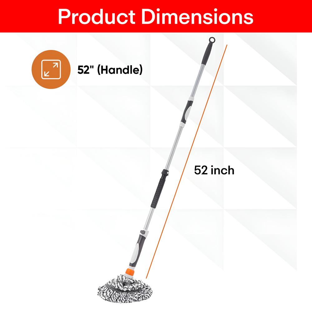 Self Wringing Microfiber Twist Mop Telescopic Handle