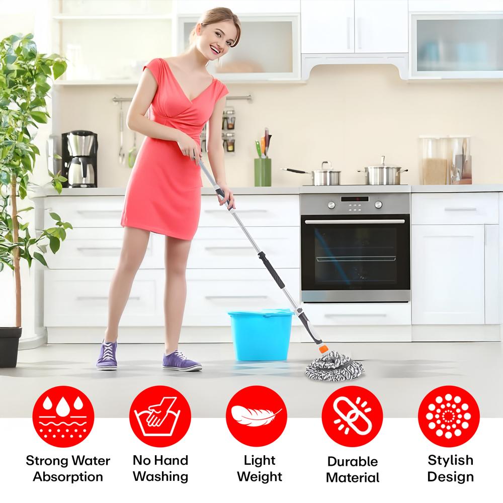 Self Wringing Microfiber Twist Mop Telescopic Handle