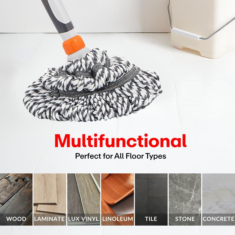 Self Wringing Microfiber Twist Mop Telescopic Handle