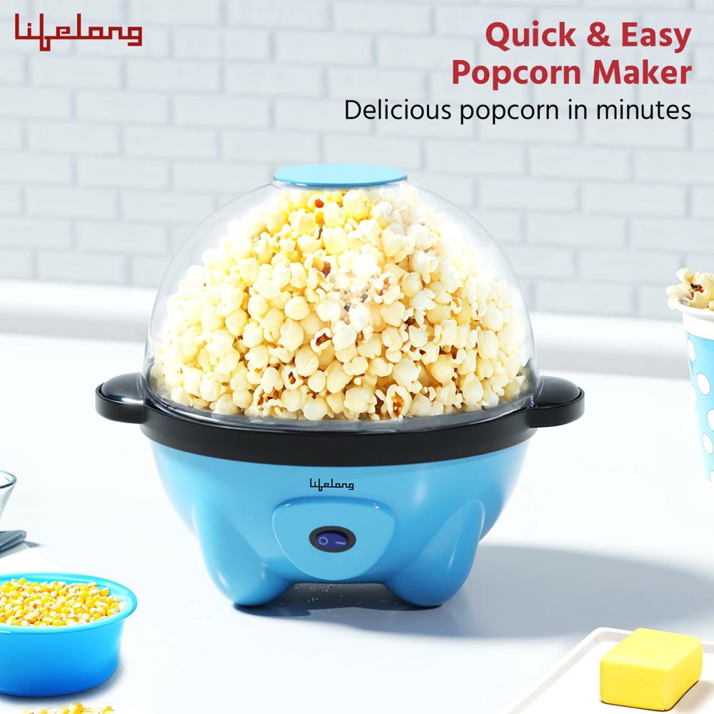 Lifelong Electric Popcorn Maker Machine for Home | Non Stick Popper | Use with Oil | Automatic Instant Pop Corn Maker for Usual(LLEPM09)