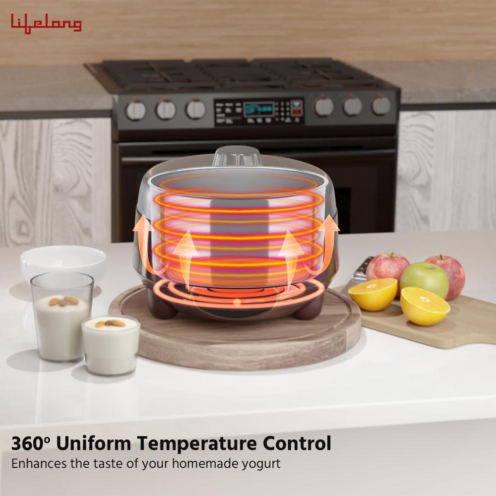Lifelong Yogurt & Curd Maker for Home | Automatic Curd Maker with Auto Temperature Regulation | Electric Probiotic Yogurt(LLECM09)